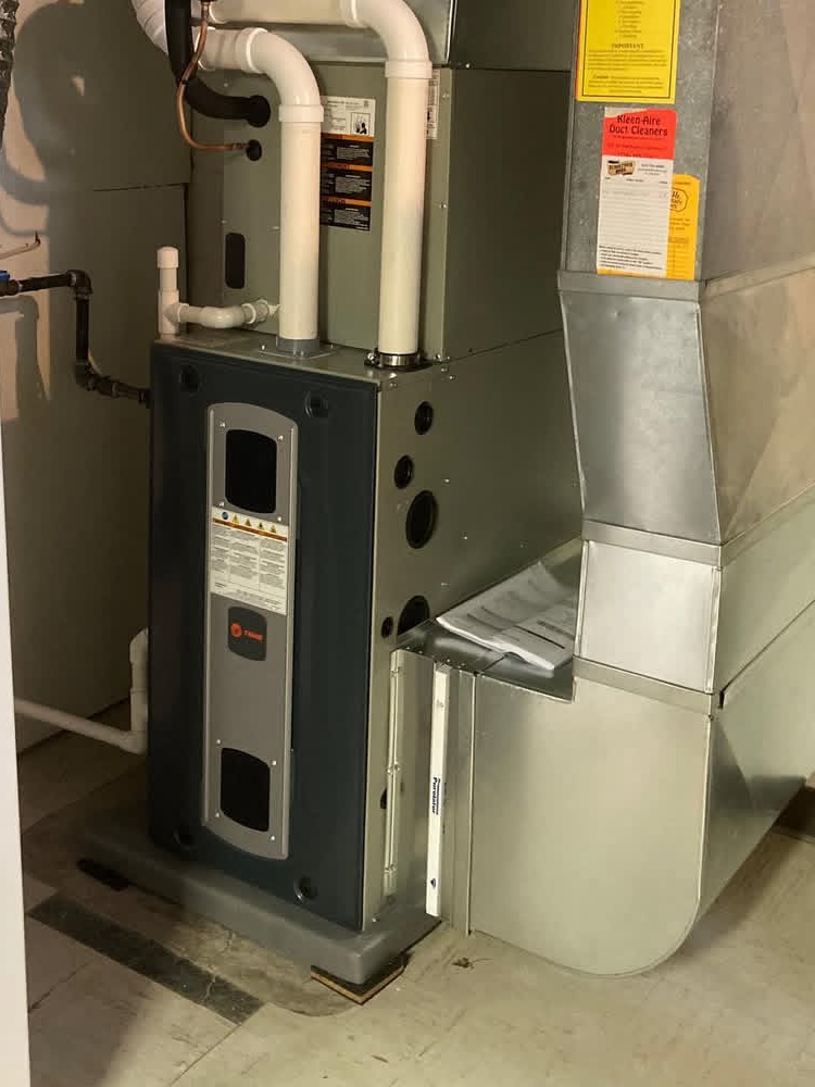 Middletown — Replaced cracked Trane heat exchanger and confirmed safe combustion.