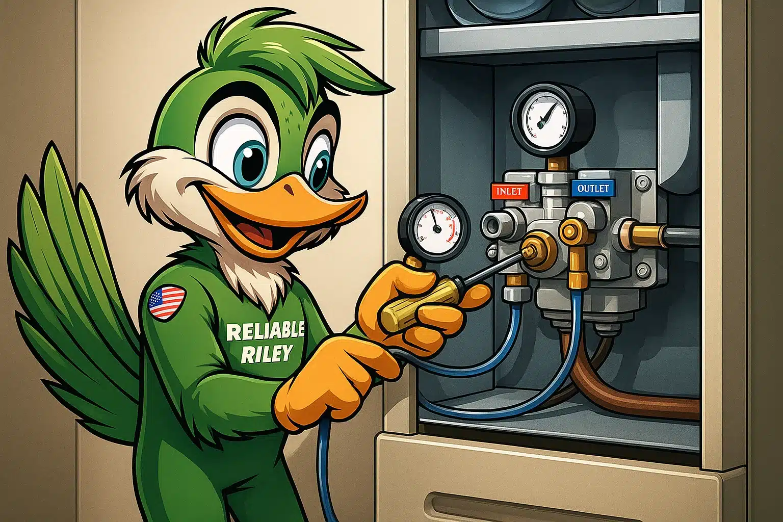 Adjust Inlet & Outlet Gas Pressure